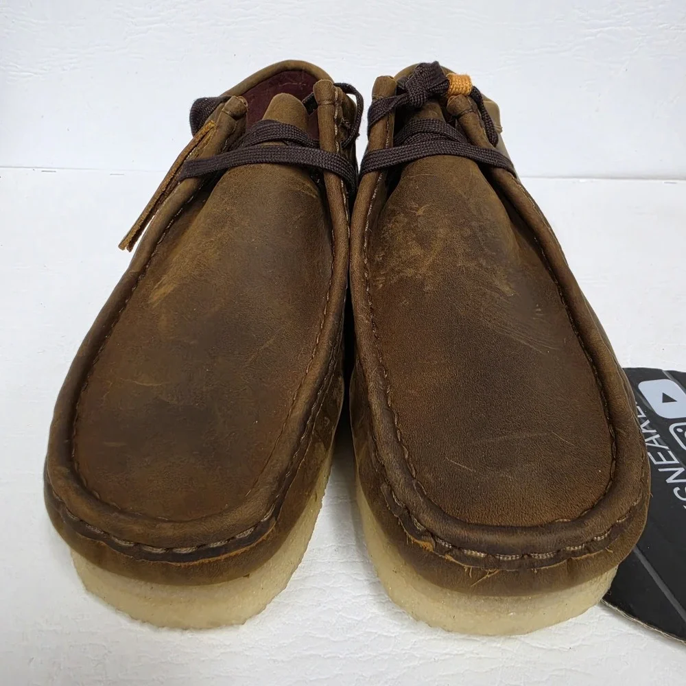 Clarks Wallabee Low Beeswax Brown Leather 61605012 Men's Size 7.5